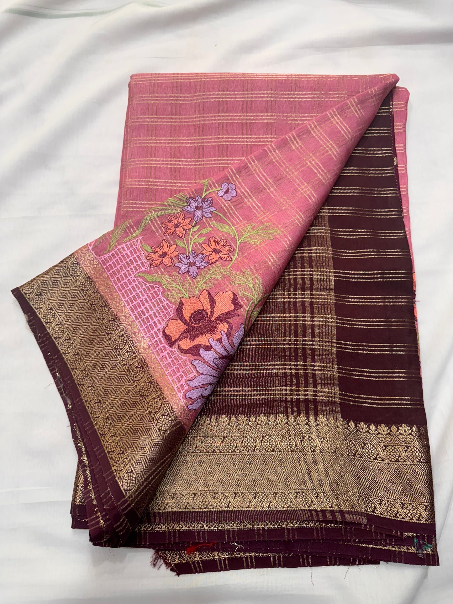 Crepe Viscose Chex Cut Work
