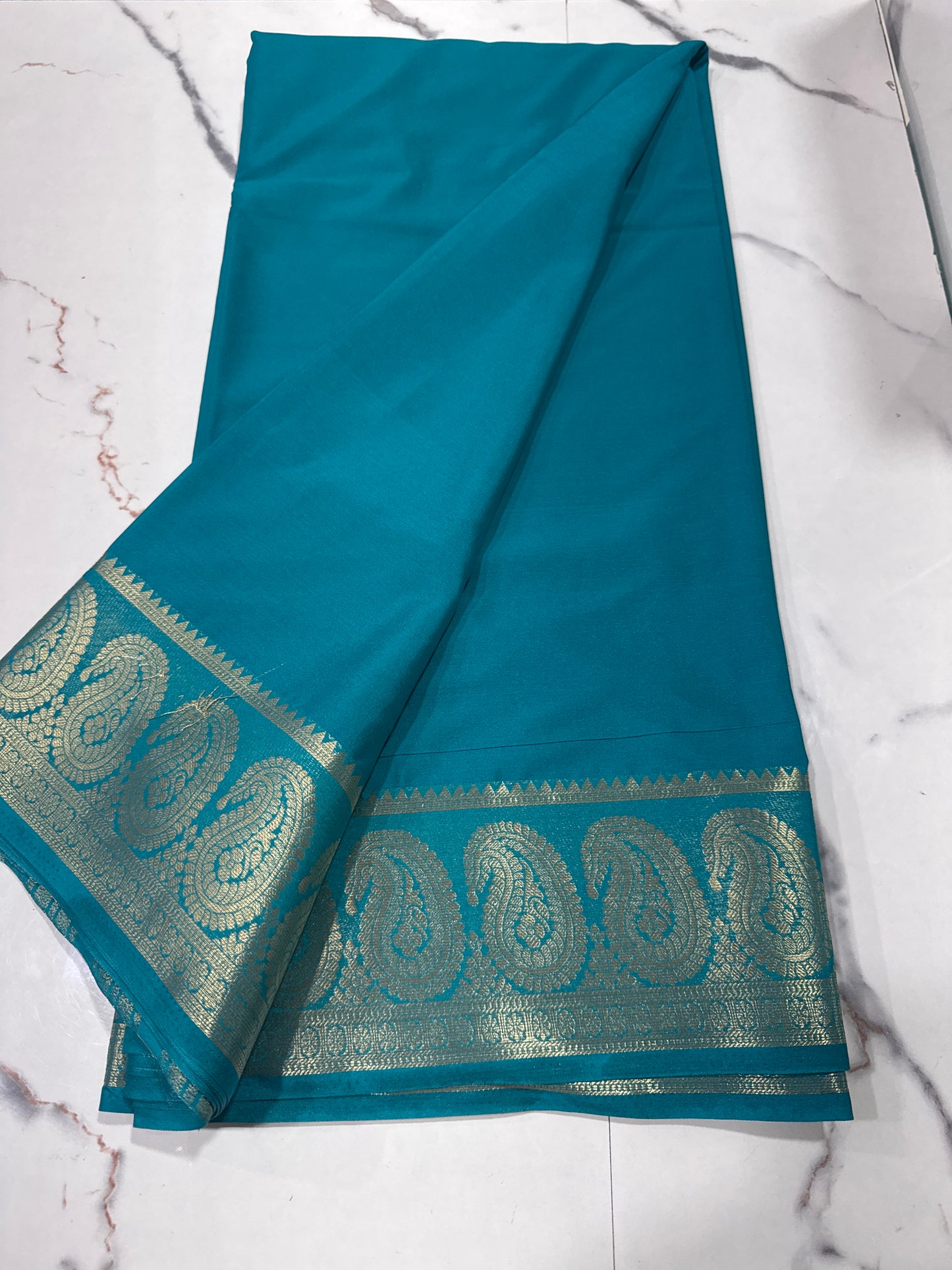 Premium Mysore Crape with Mango border