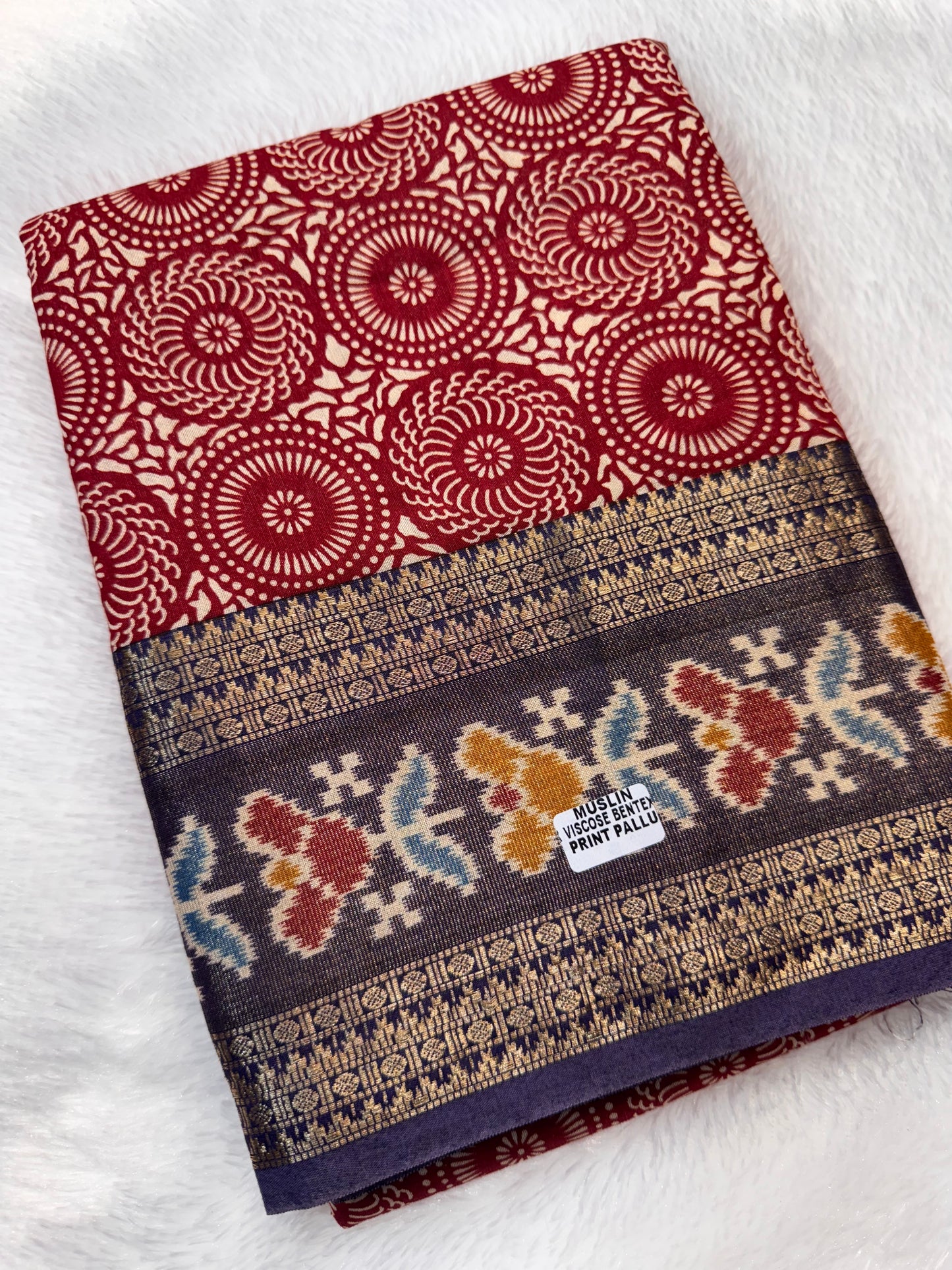 Muskin Viscose Bentex Border