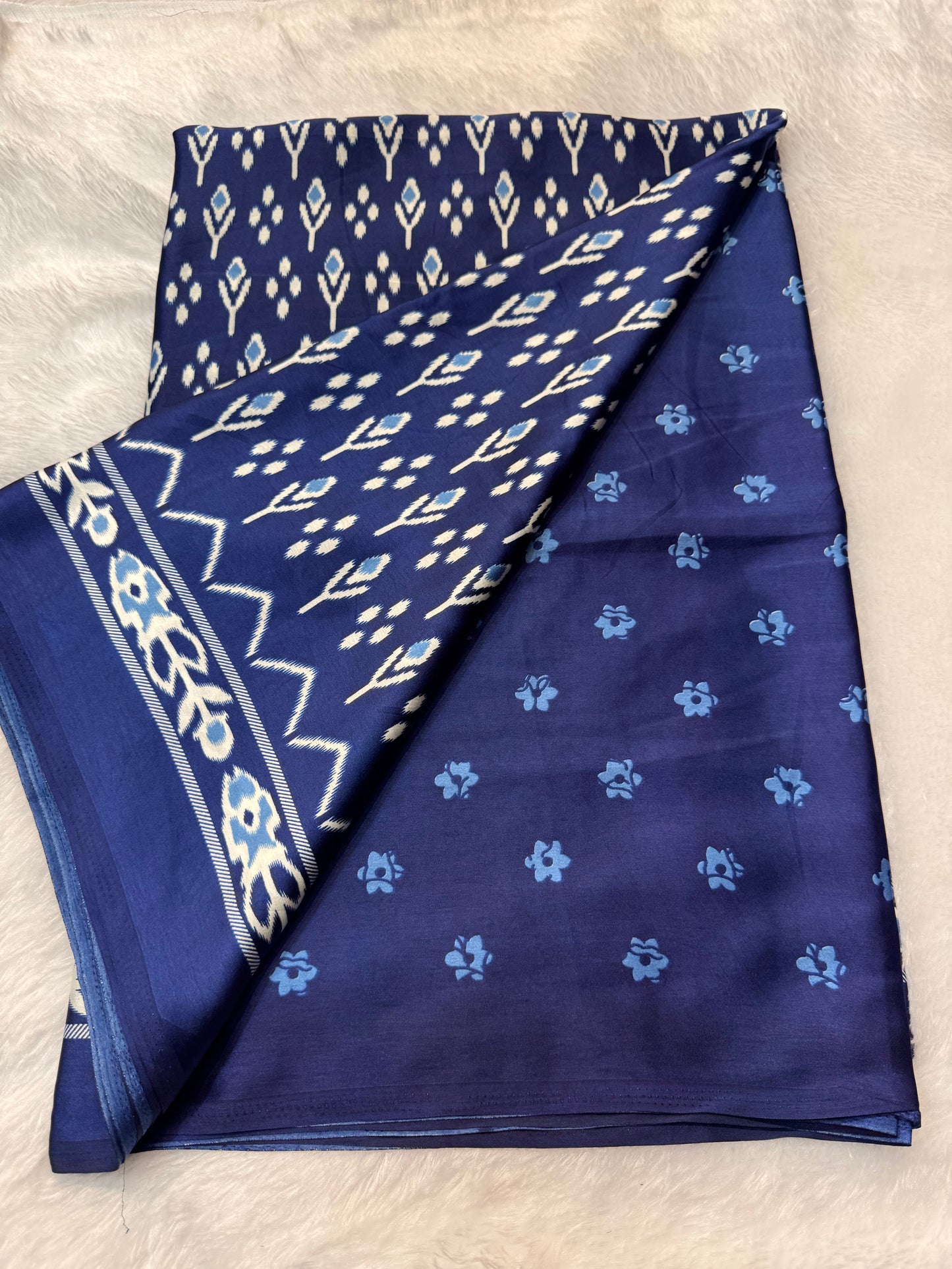 Semi Modal silk Ikkat Border