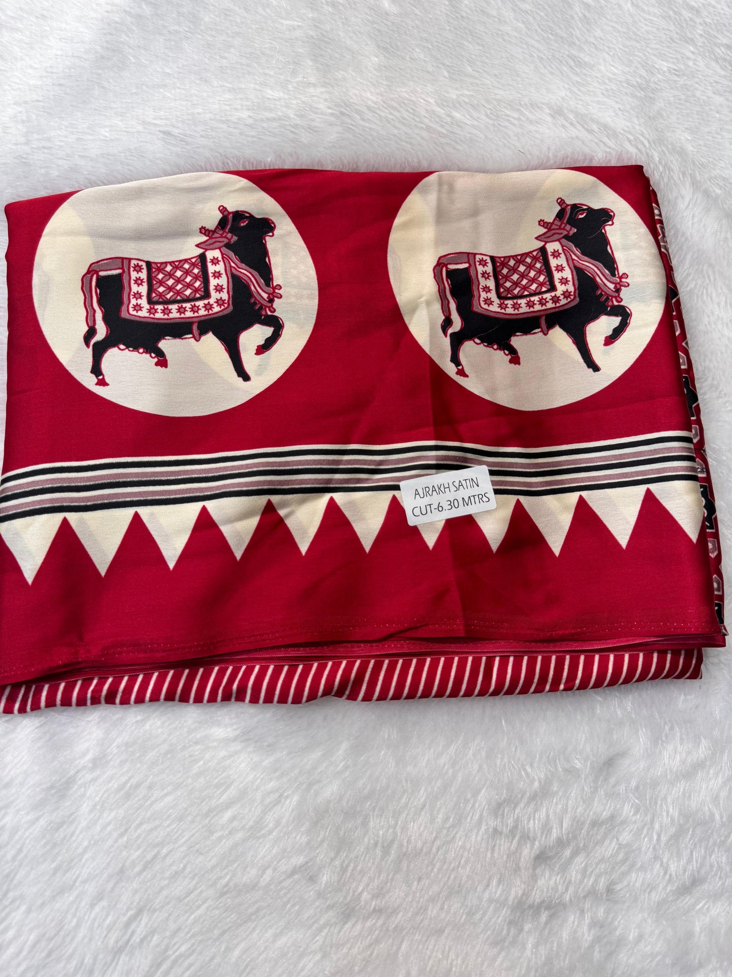 Semi Modal Silk Ajrak Print Pallu