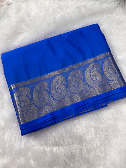 Premium Mysore Crape with Mango border