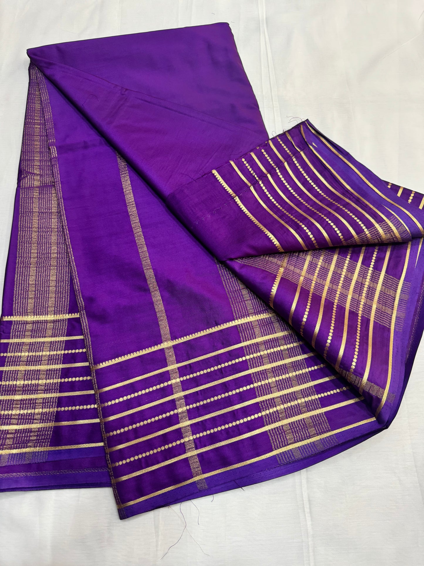 Semi Mysore Crape with Stripes