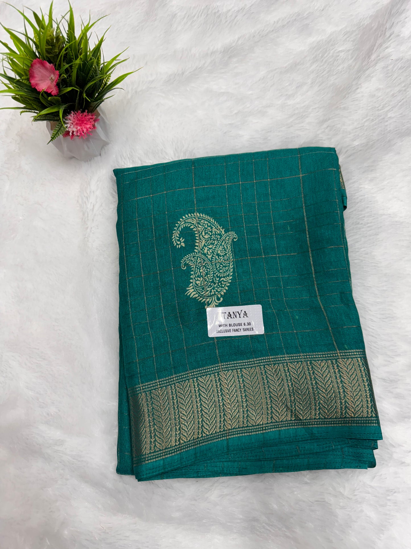 Tanya Fancy Saree Mango