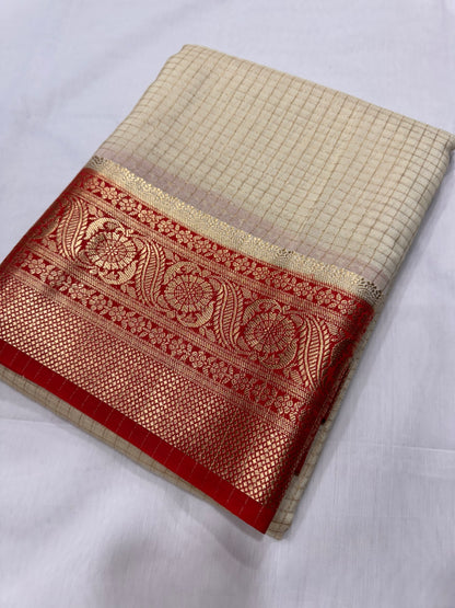 Viscose checks saree