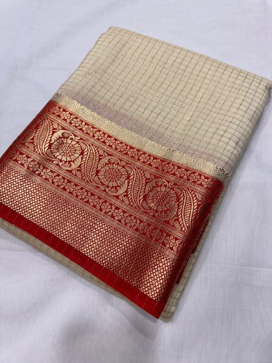 Viscose checks saree