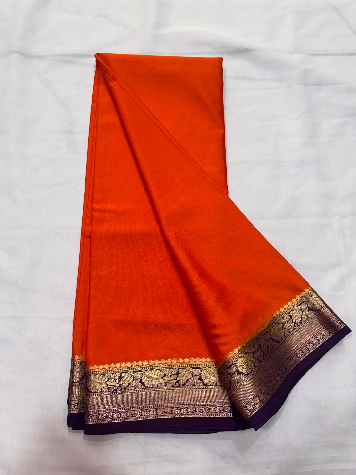 Premium Superfine Crape with Plain border