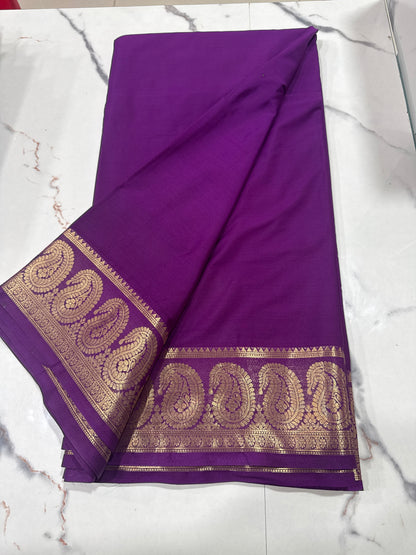 Premium Mysore Crape with Mango border