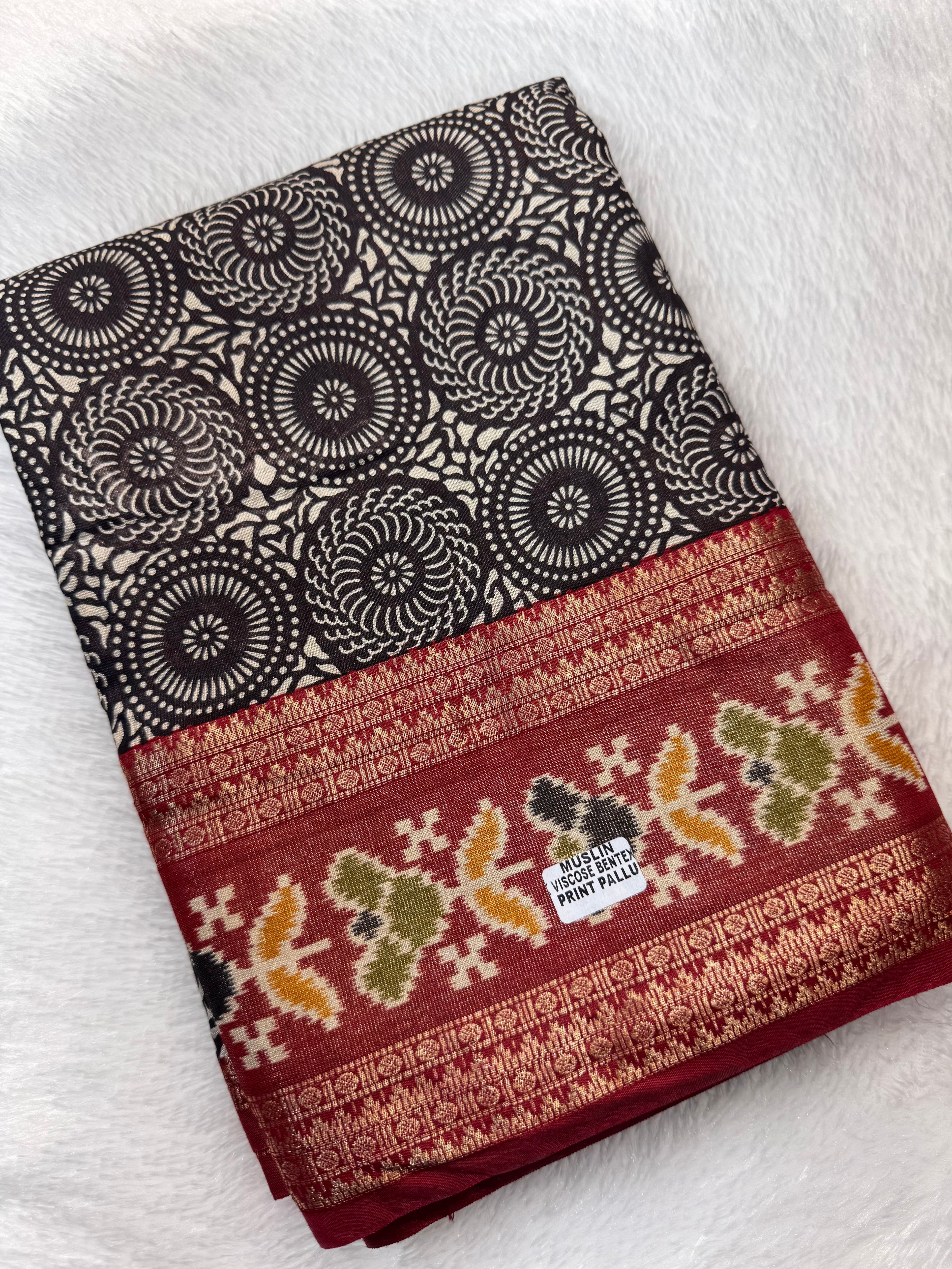 Muskin Viscose Bentex Border