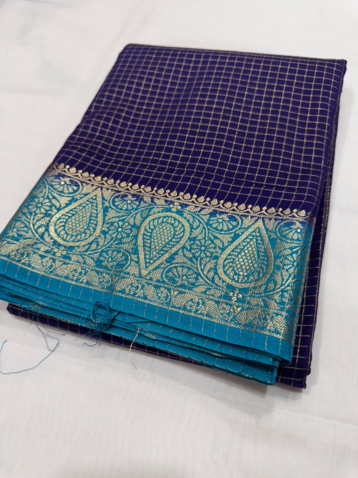 Viscose checks saree
