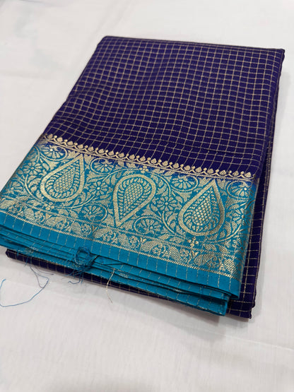 Viscose checks saree