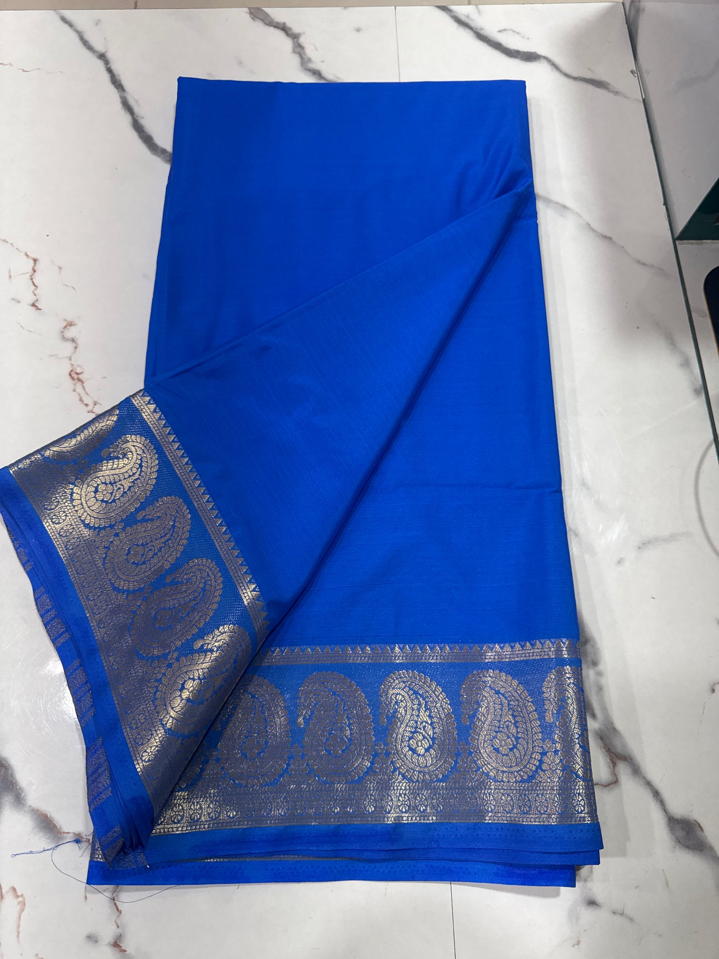 Premium Mysore Crape with Mango border
