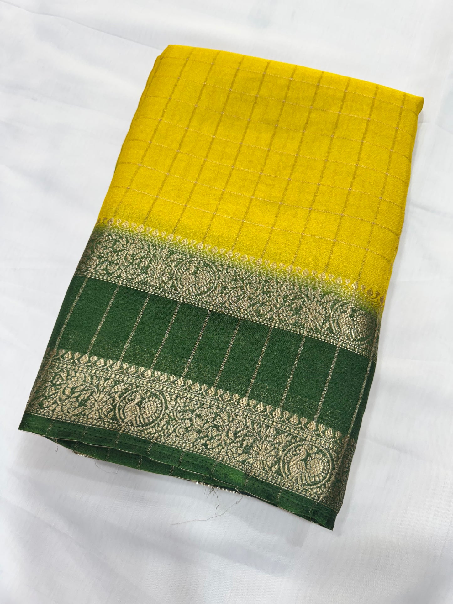 M Checks with border flower design