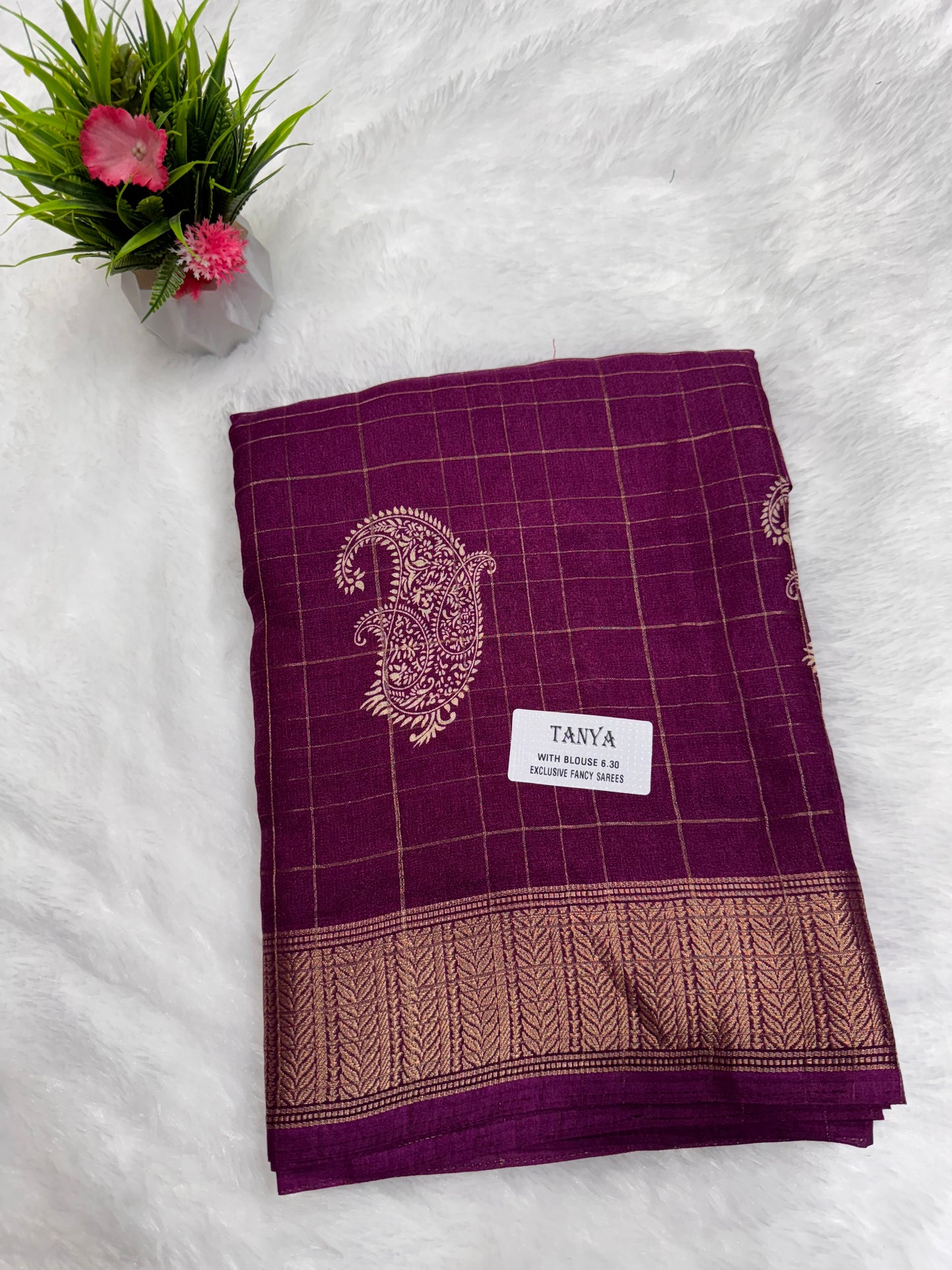 Tanya Fancy Saree Mango