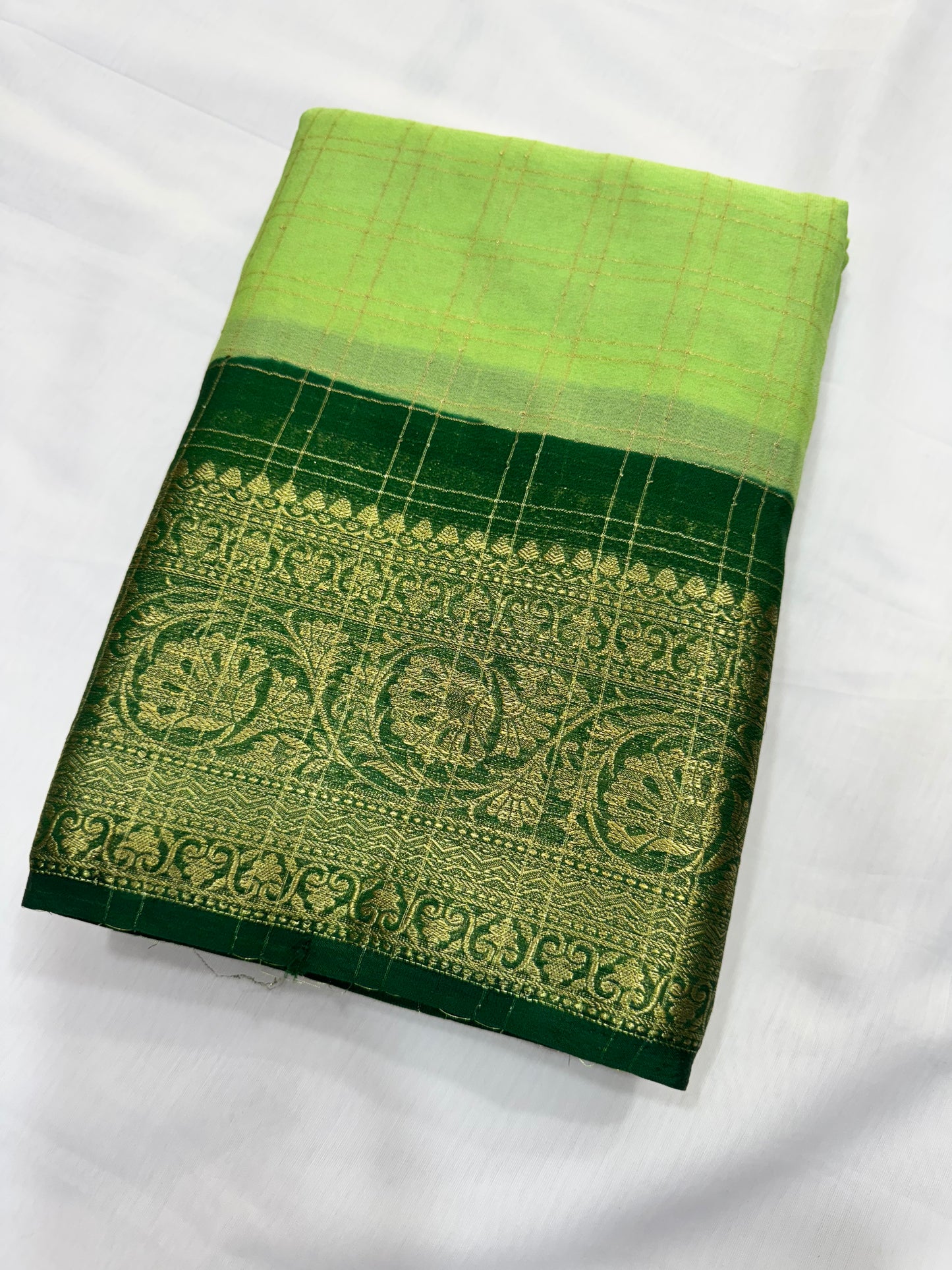 M Checks with border flower design