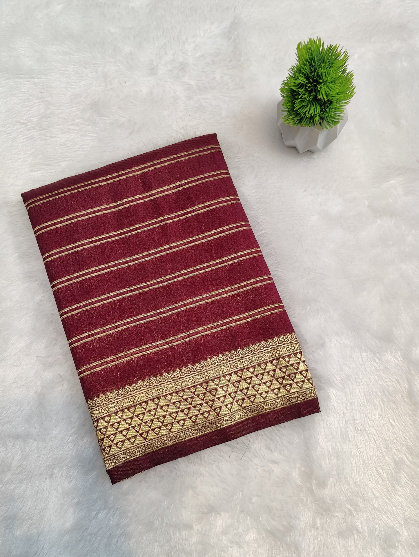 Georgette Crepe Tria Angle Border