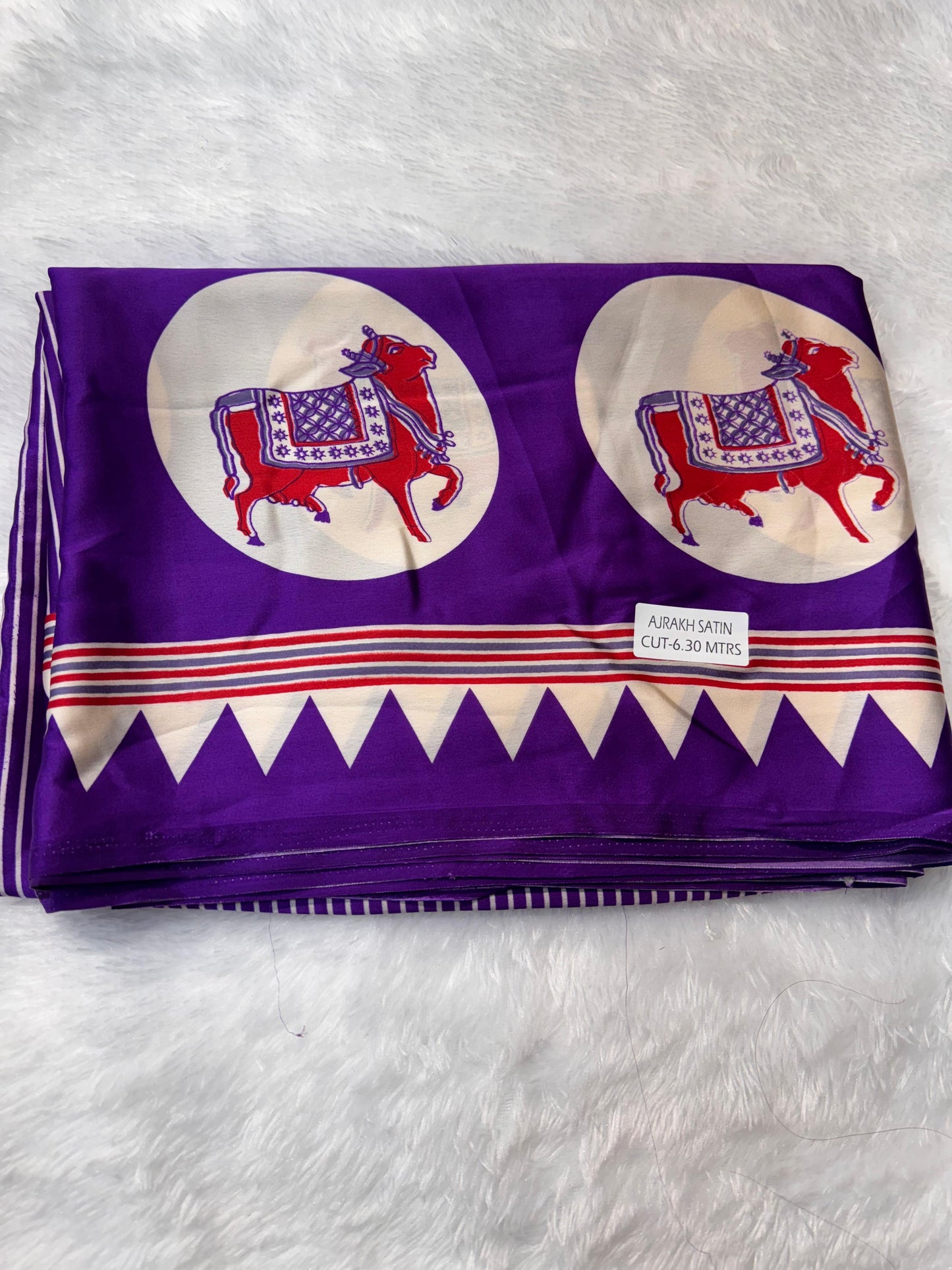 Semi Modal Silk Ajrak Print Pallu
