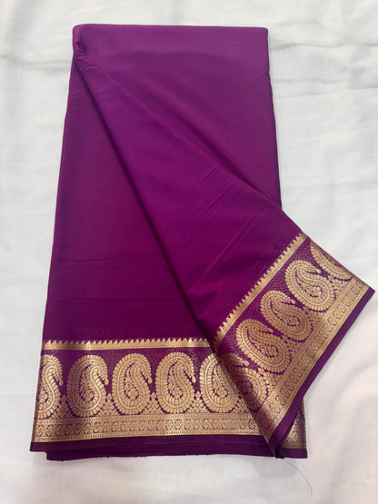 Premium Mysore Crape with Mango border