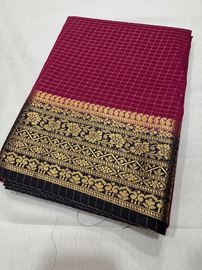 Viscose checks saree
