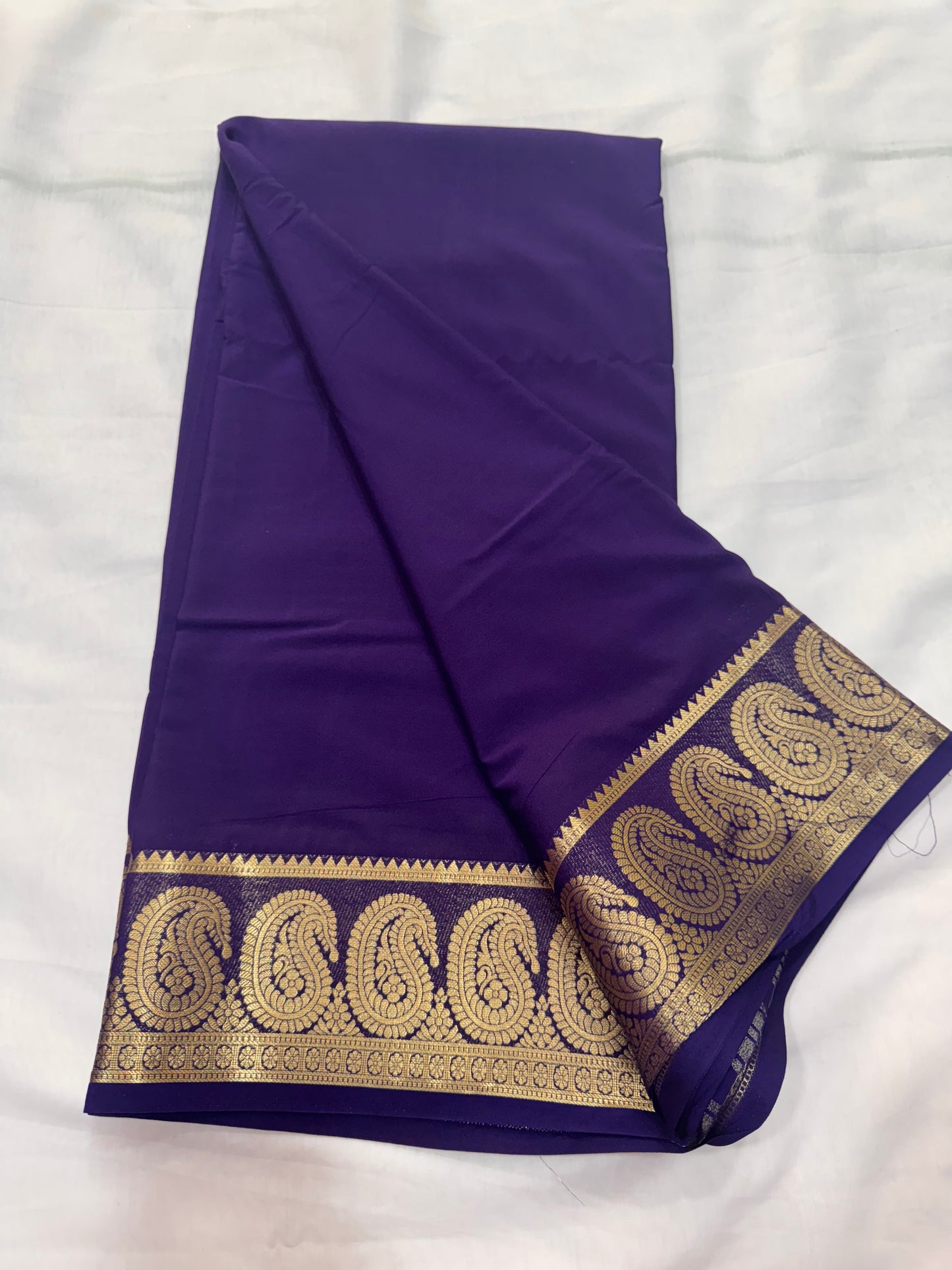 Premium Mysore Crape with Mango border