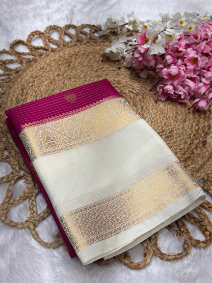 Premium Crepe Checks Rich Pallu