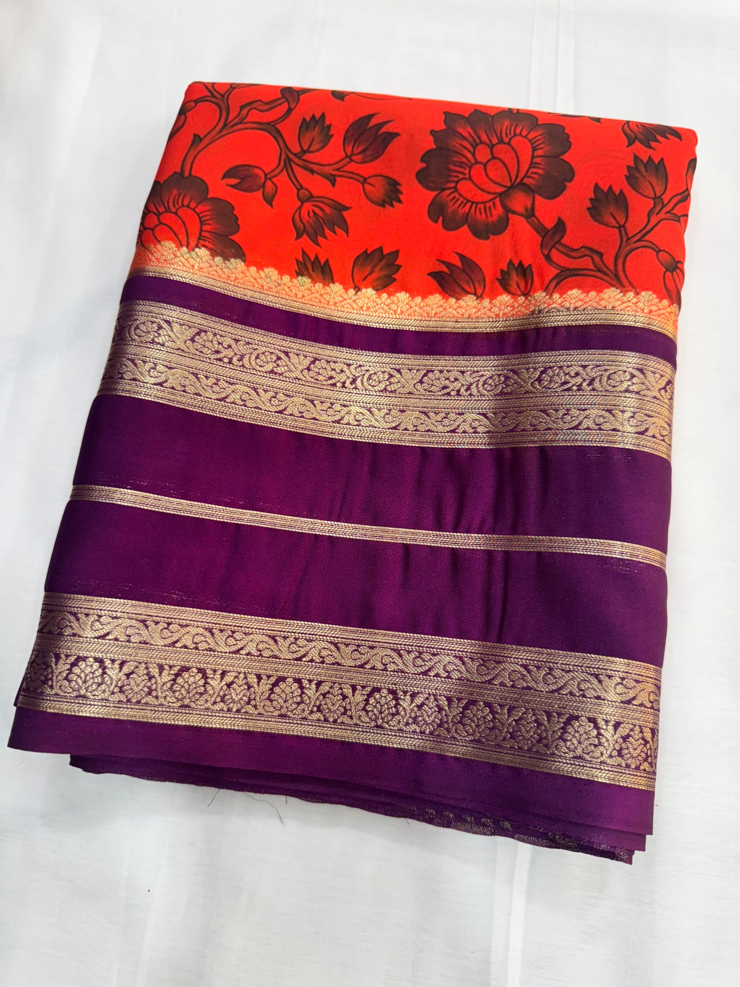 Semi Mysore Crepe Saree budget friendly saree