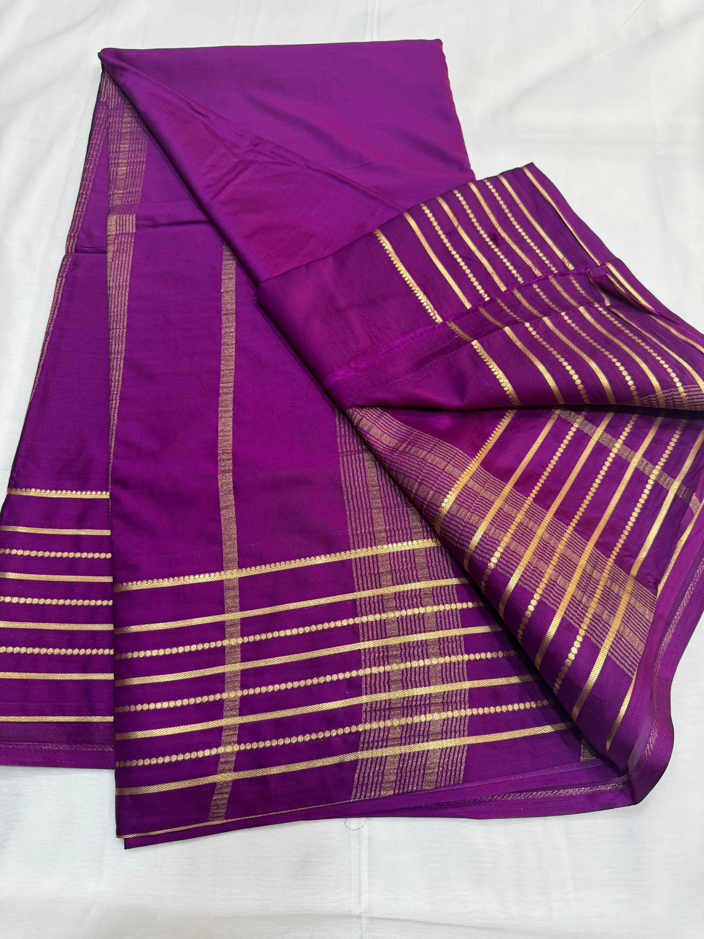 Semi Mysore Crape with Stripes