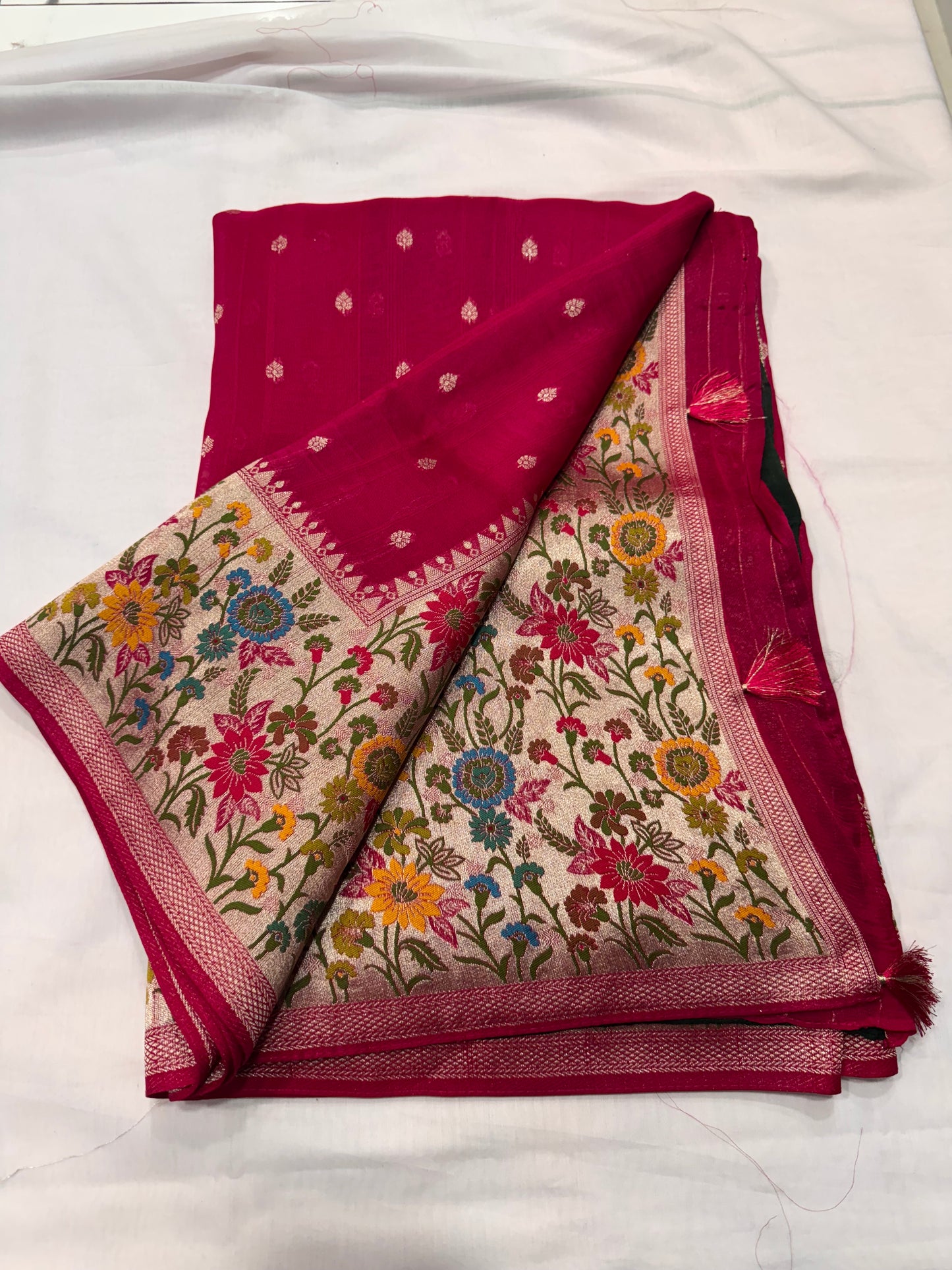 GD Premium Tussar with Mina Border