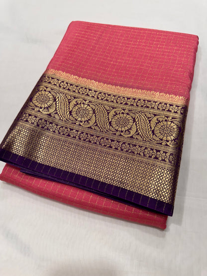 Viscose checks saree