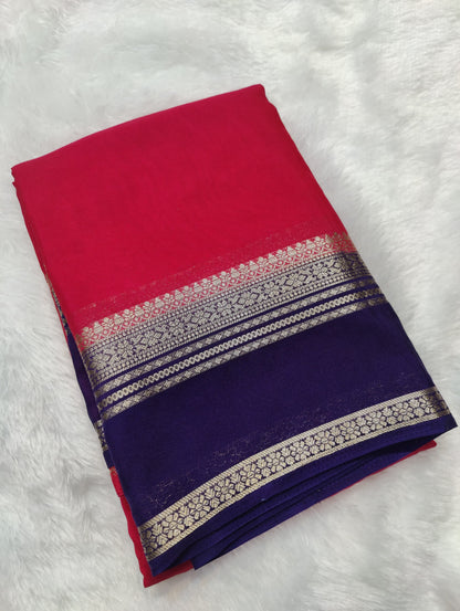 Crepe Plain Bentex Border -KW