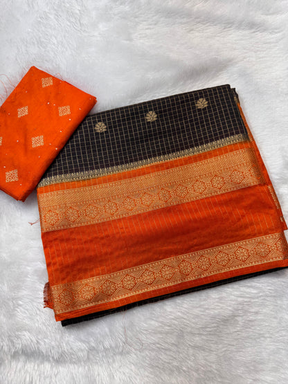 Checks Contrast with Sequence Blouse