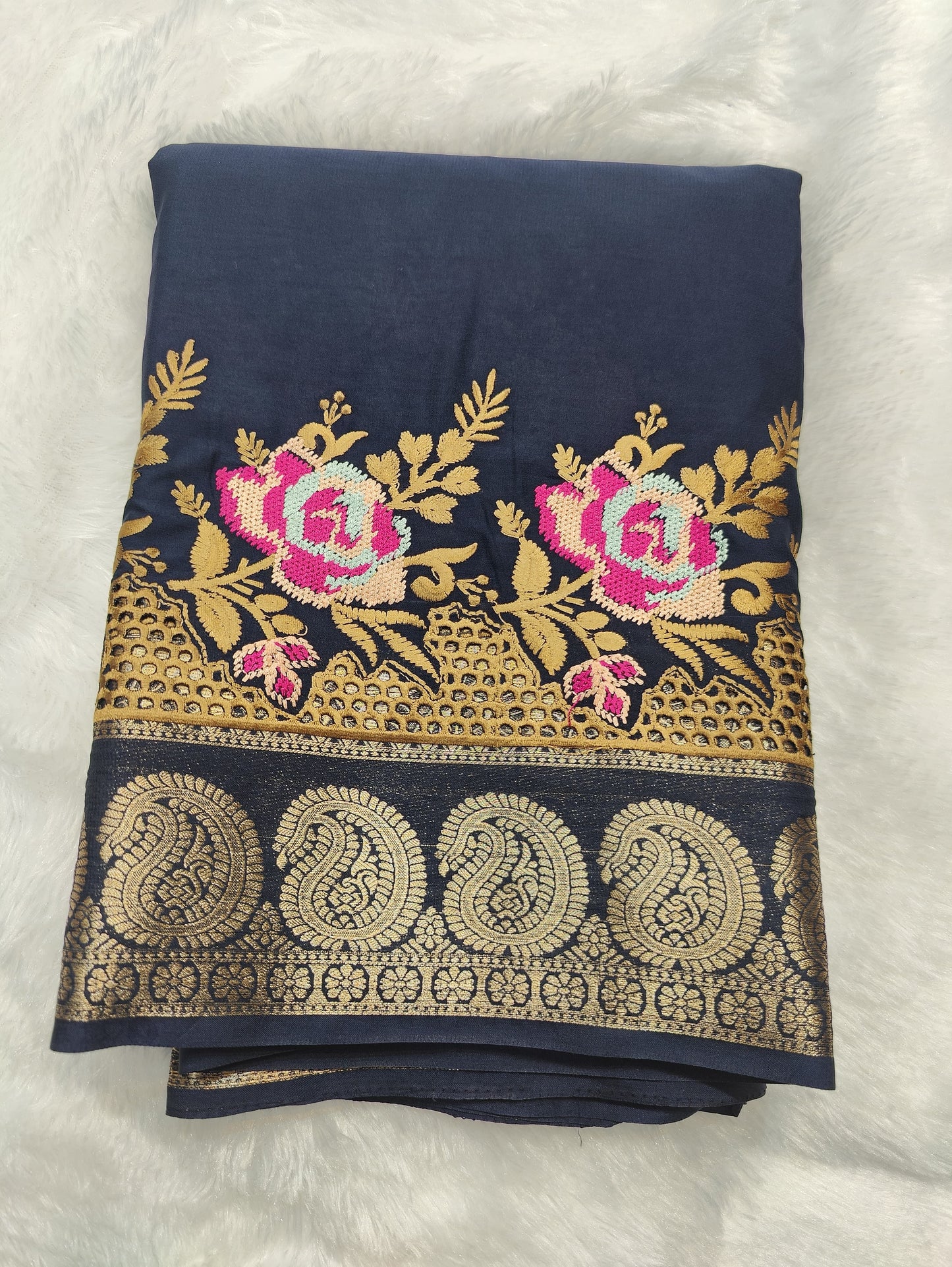 Semi Crepe Emb Cut Work
