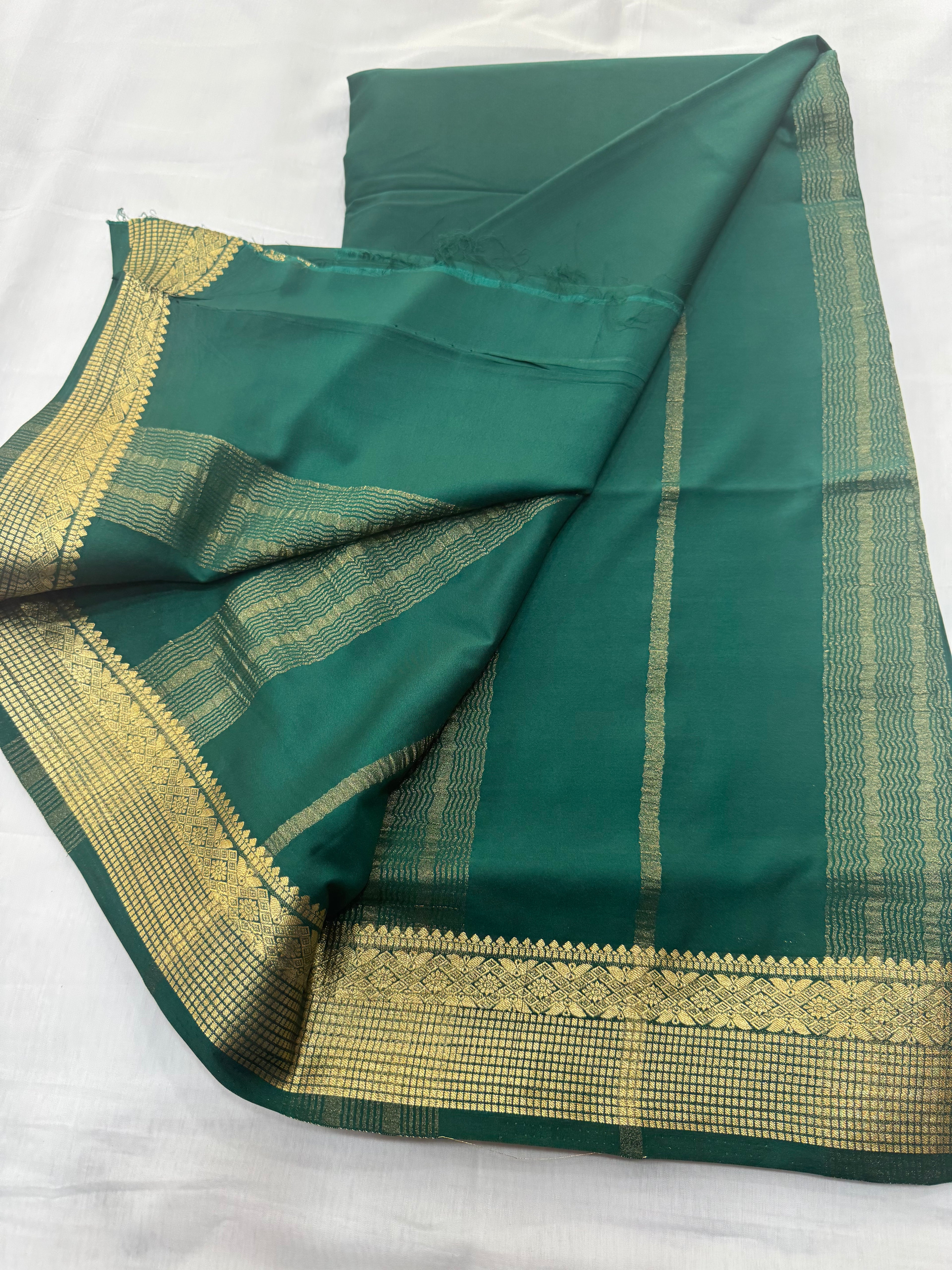 Premium Mysore crepe with border