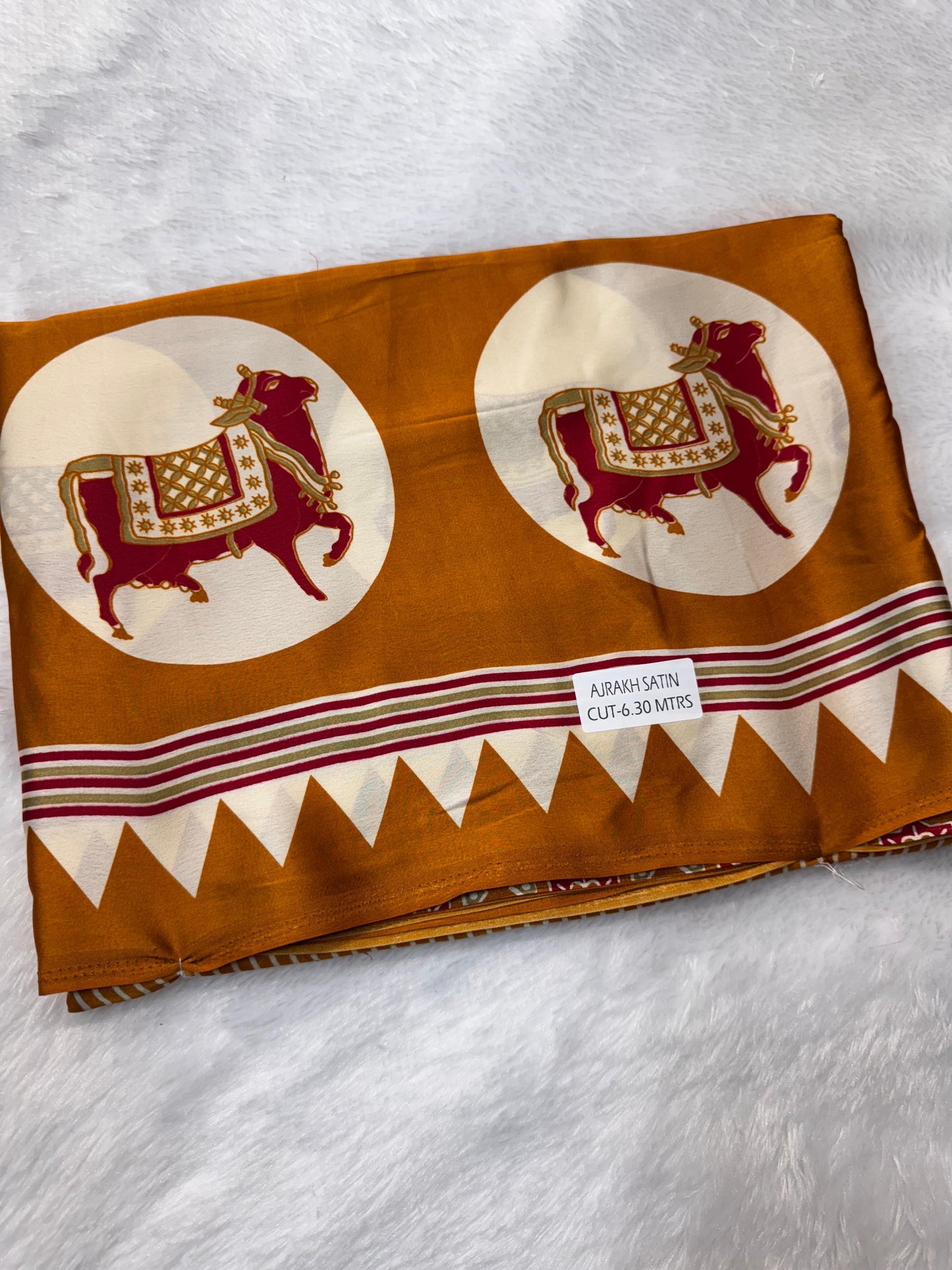 Semi Modal Silk Ajrak Print Pallu