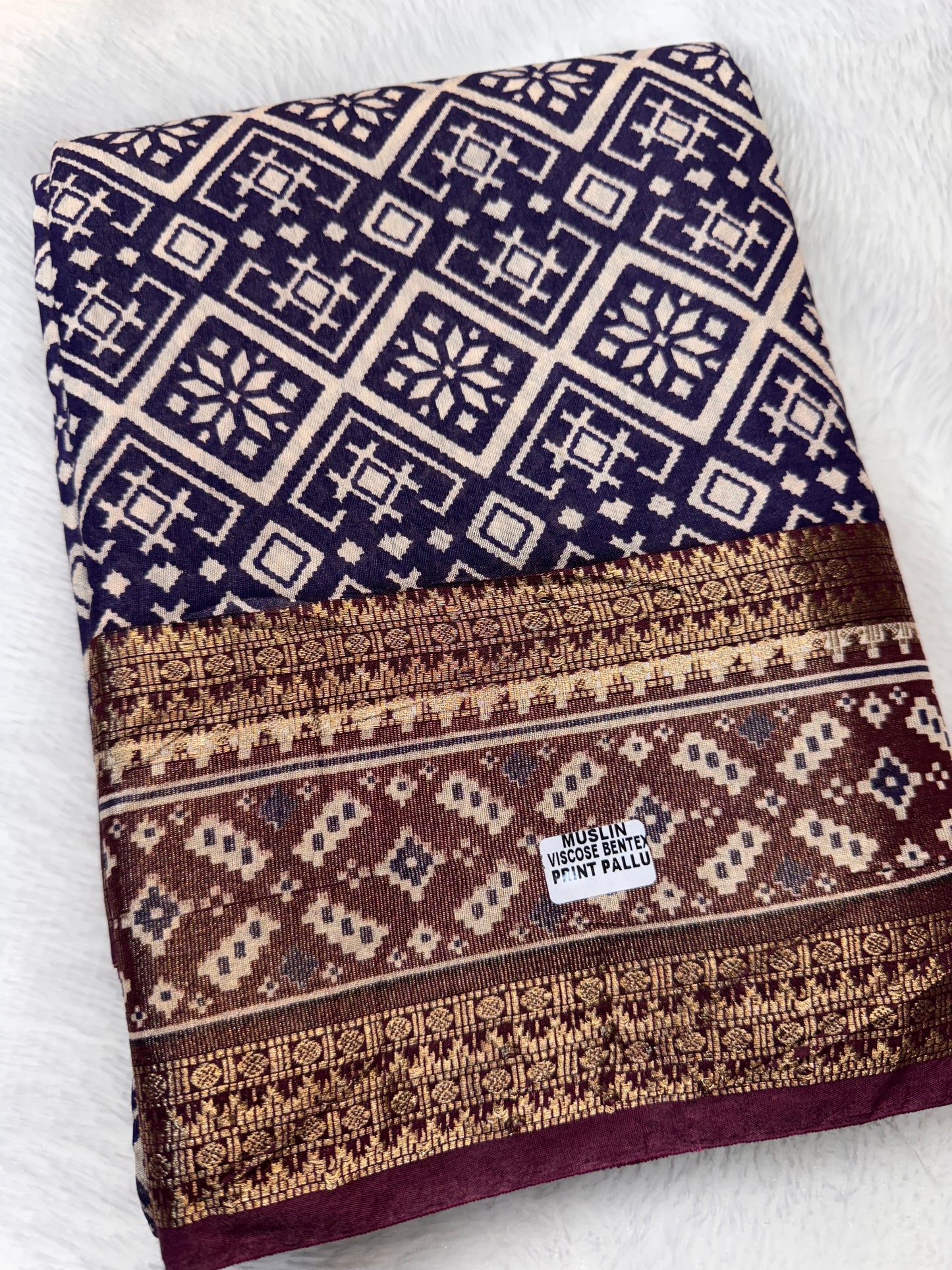 Muskin Viscose Bentex Border