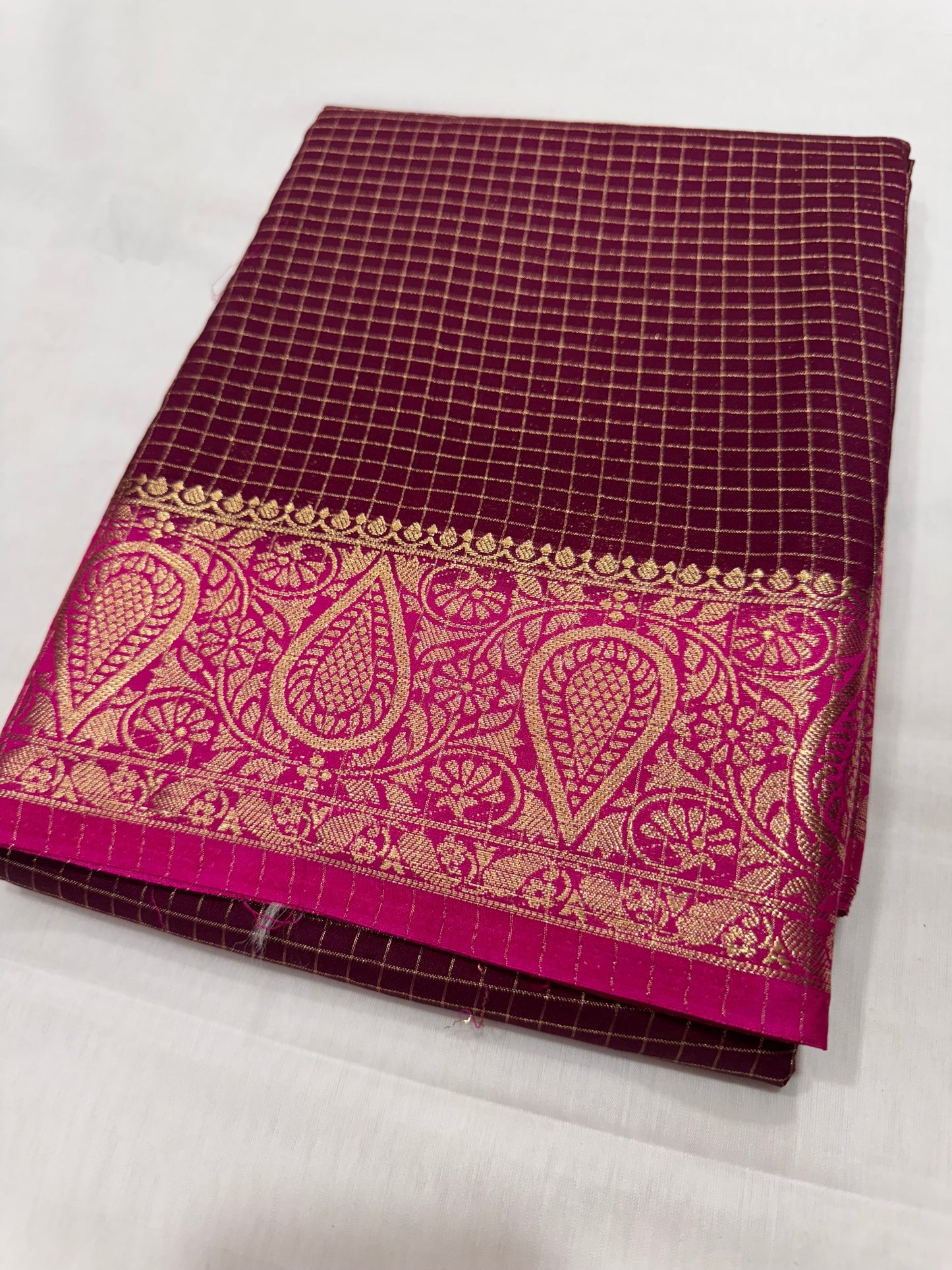 Viscose checks saree