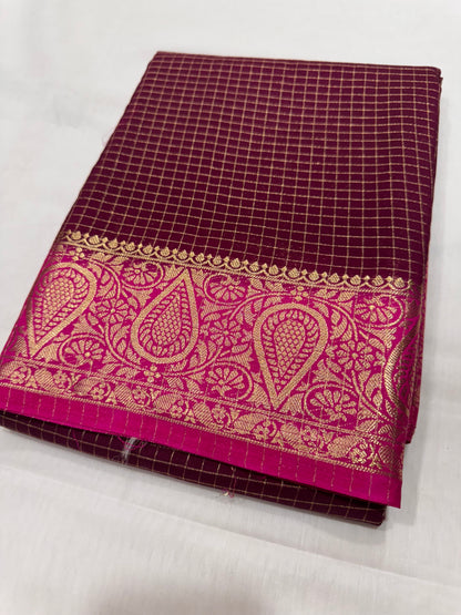 Viscose checks saree