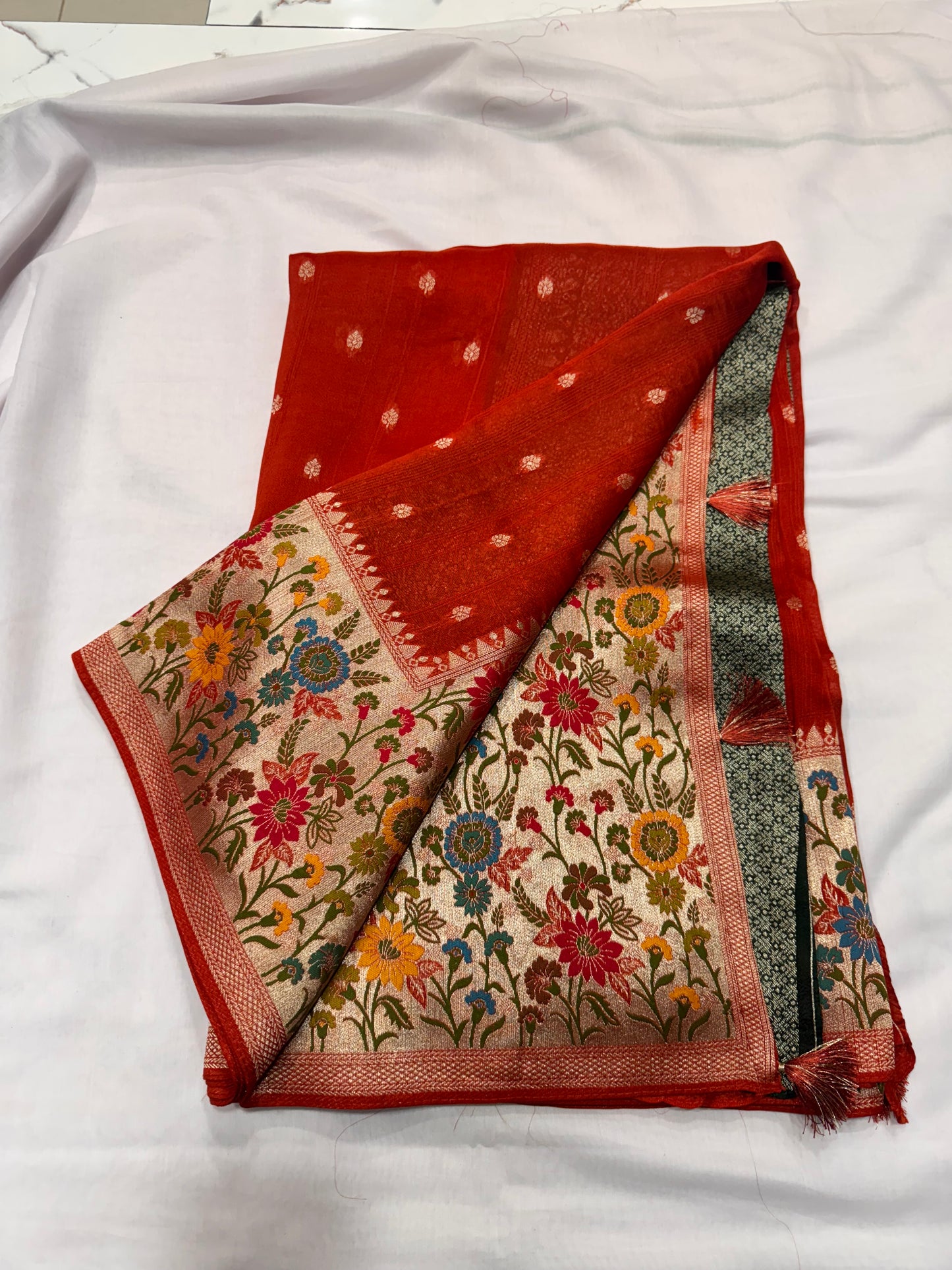 GD Premium Tussar with Mina Border
