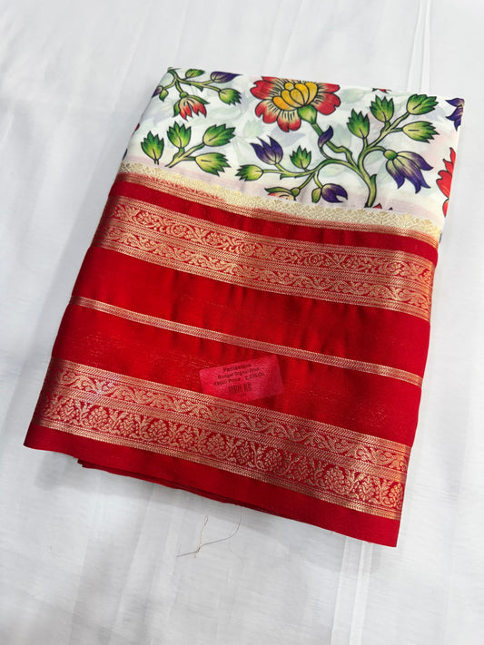Semi Mysore Crepe Saree budget friendly saree