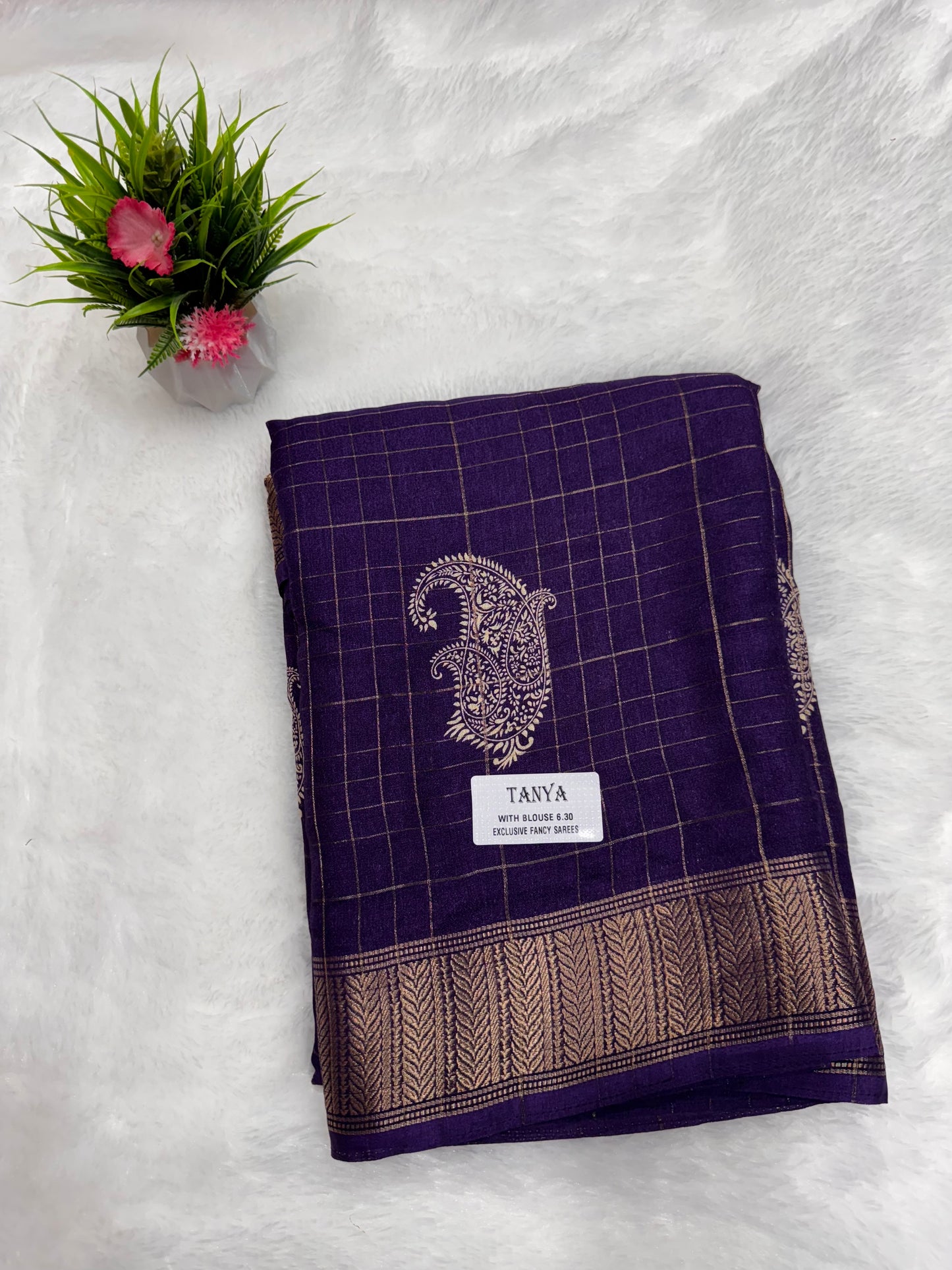 Tanya Fancy Saree Mango