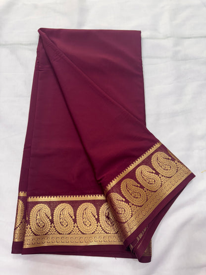 Premium Mysore Crape with Mango border