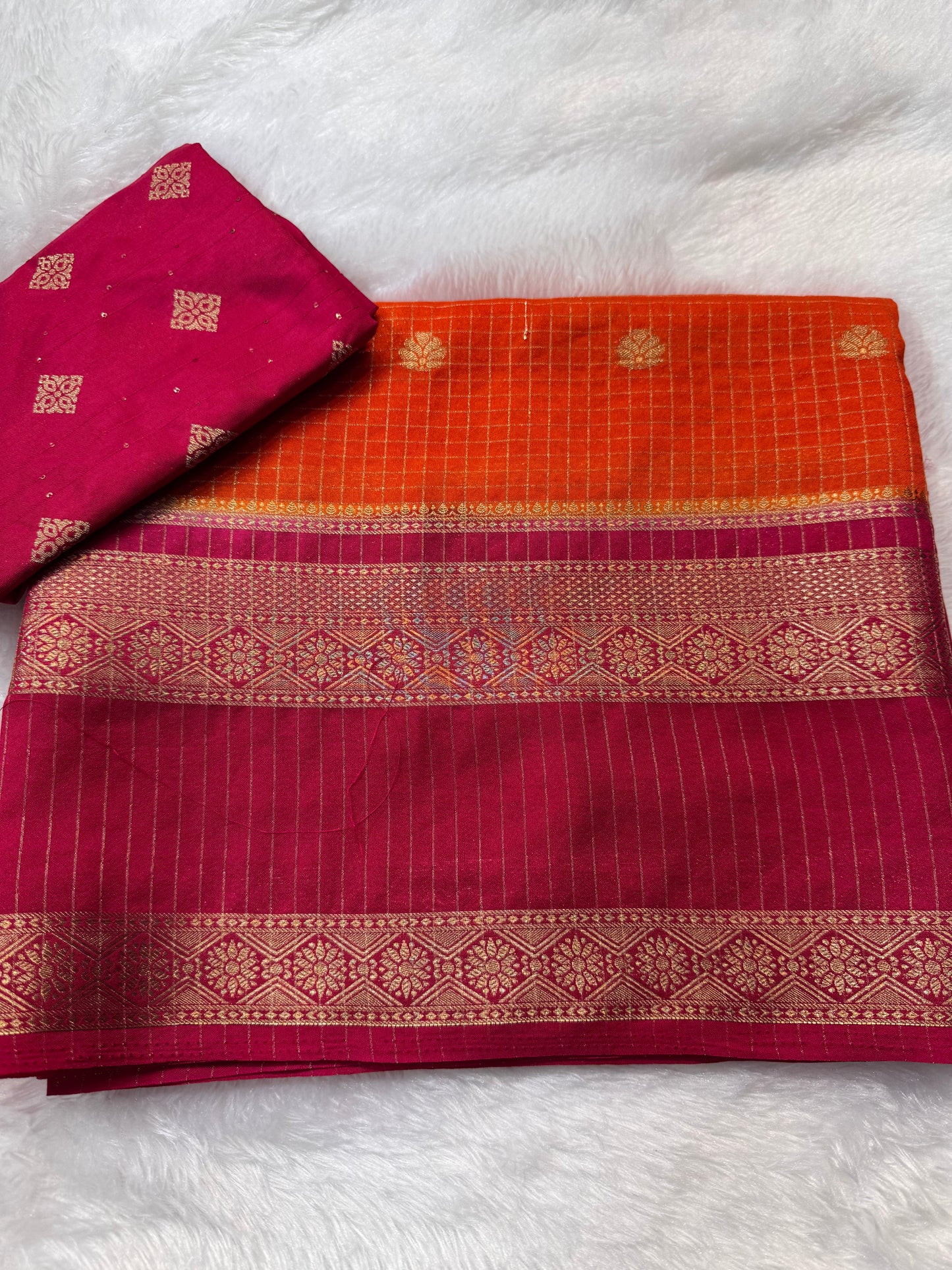 Checks Contrast with Sequence Blouse