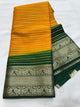 M crape Stripes with peacock design