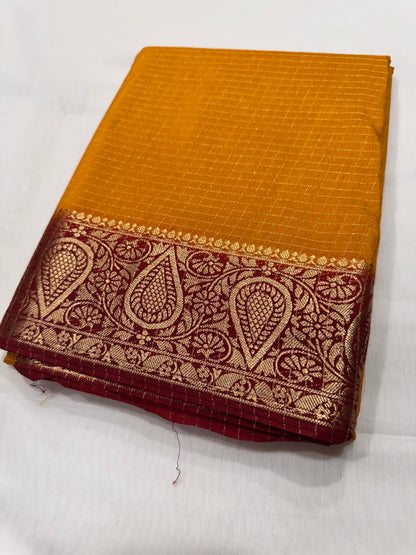 Viscose checks saree