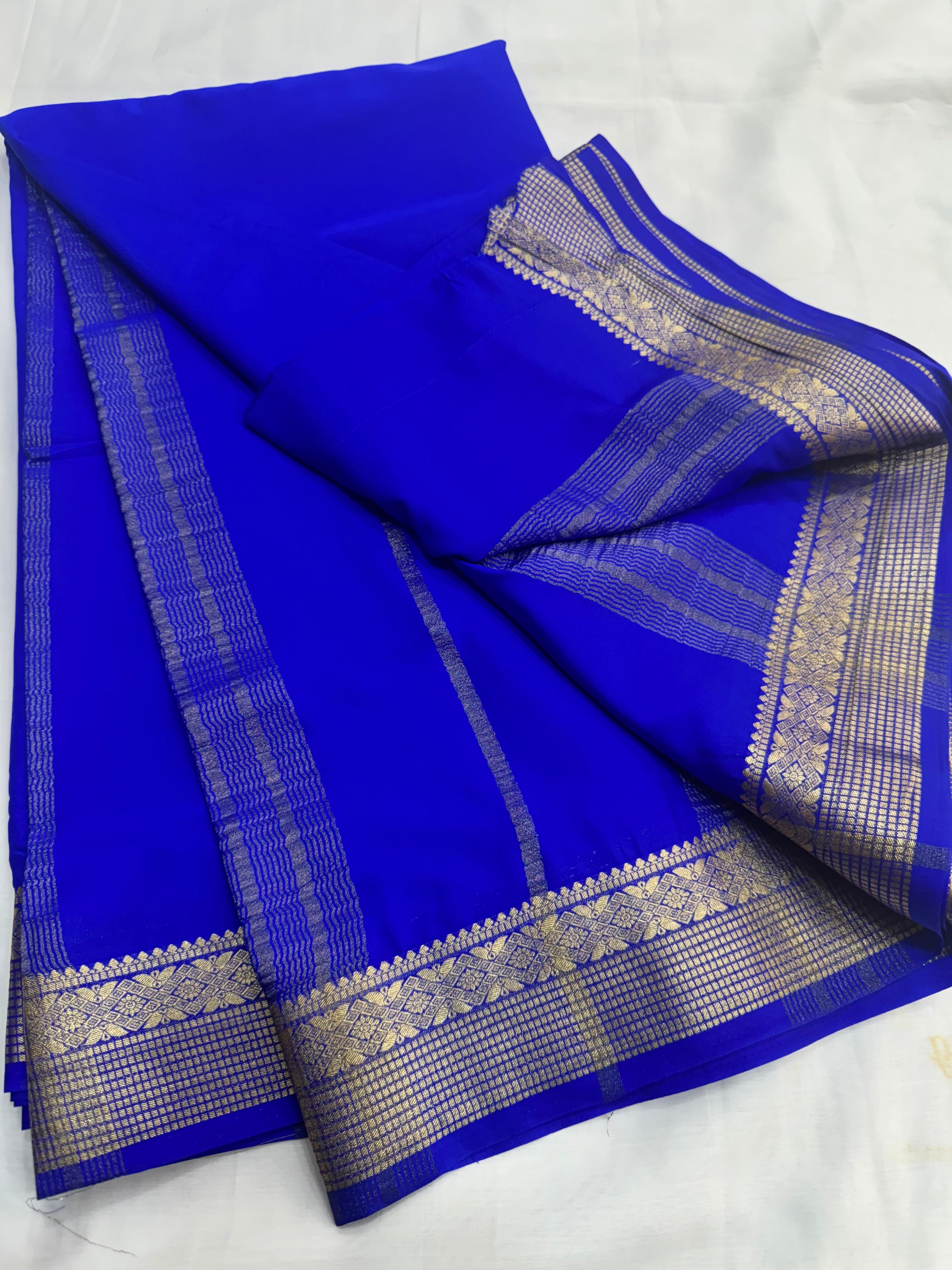 Premium Mysore crepe with border