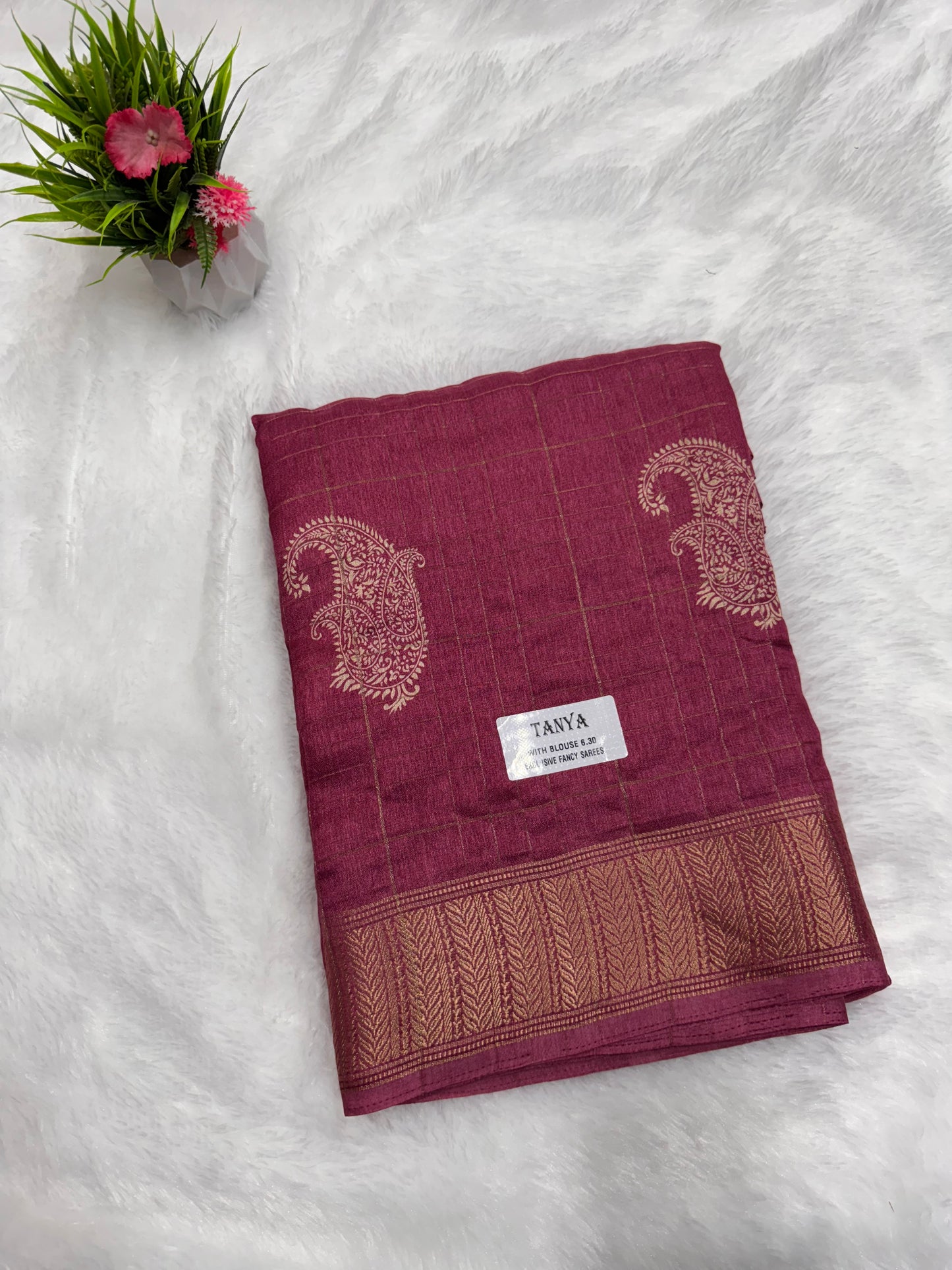 Tanya Fancy Saree Mango