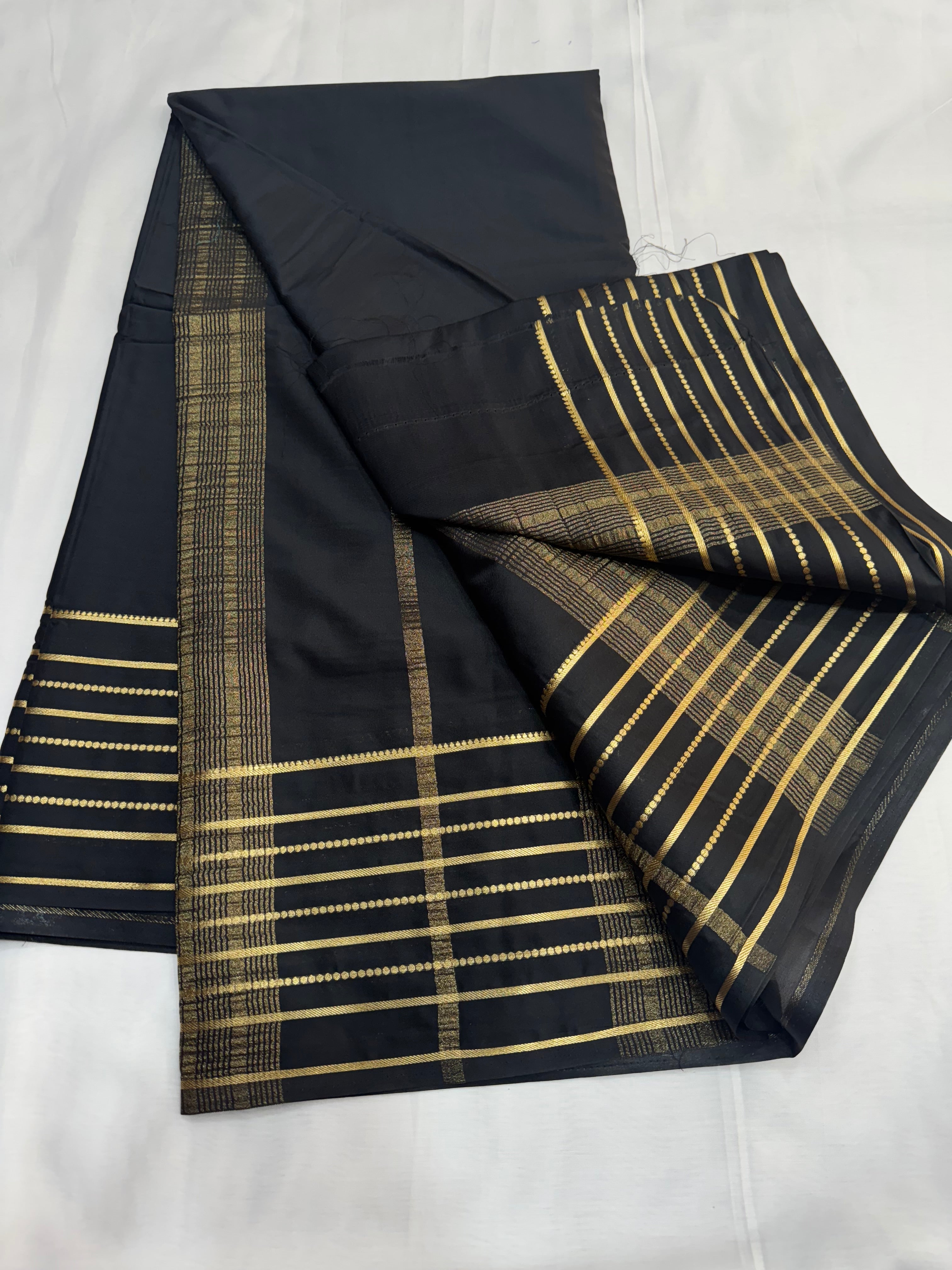 Semi Mysore Crape with Stripes