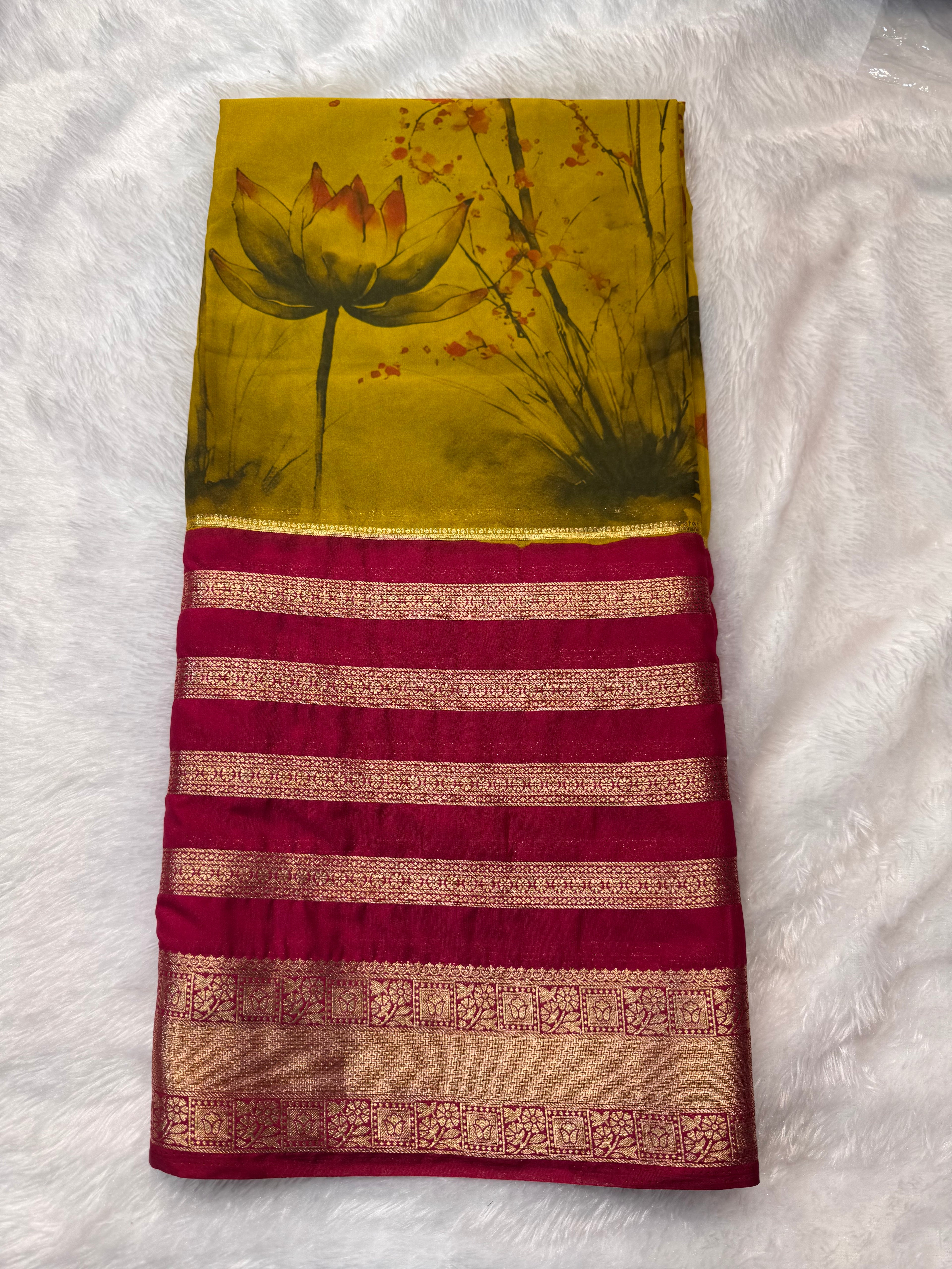New Digital Crepe with Center Print