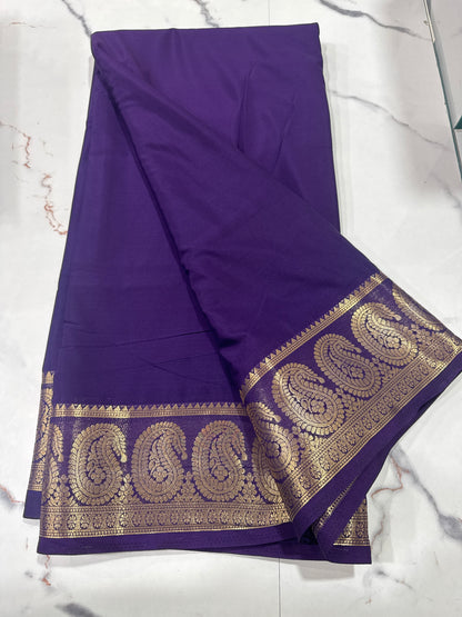 Premium Mysore Crape with Mango border