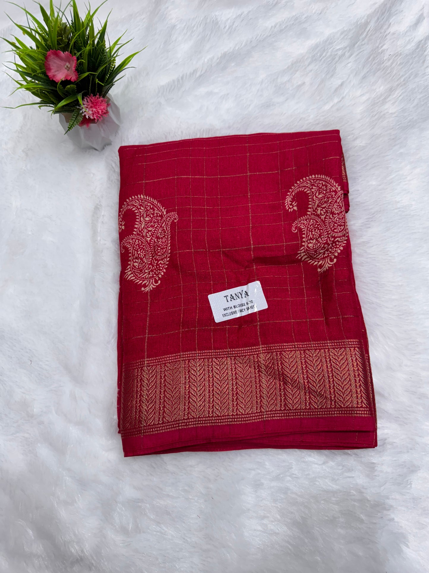 Tanya Fancy Saree Mango